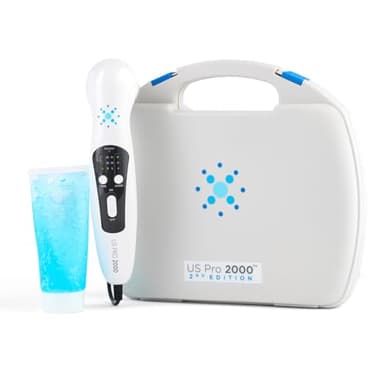 US Pro 2000 2ème édition Appareil portable de thérapie par ultrasons pour soulager les douleurs articulaires et dorsales Stimulateur musculaire Appareil portable pour douleurs chroniques et aiguës Kit complet avec tête chauffante