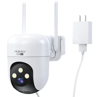 MUBVIEW Caméra de surveillance extérieure WiFi 5G/2,4 G, caméra de sécurité extérieure filaire, caméra de sécurité domestique à 360° avec détection AI, caméras de surveillance IP66 pour l'extérieur