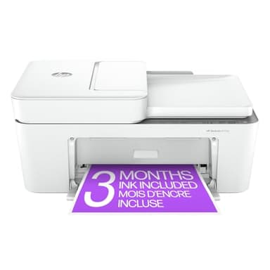 HP DeskJet 4255e Imprimante jet d'encre couleur tout-en-un sans fil, scanner, copieur, idéale pour la maison, 3 mois d'encre incluse (588S6A)