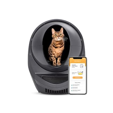 Toilettes automatiques autonettoyantes Litter-Robot 3 Connect de Whisker (Gris), avec connexion WiFi, fonctionne avec n’importe quelle litière agglomérante, plus besoin de ramasser jamais