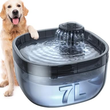 FEELNEEDY Fontaine à eau pour chien, fontaine automatique grande de 7L/237oz pour plusieurs animaux, super silencieuse avec quadruple filtration/pompe intelligente et sûre, fontaine à eau pour chat