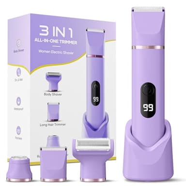 Tondeuse électrique pour maillot pour femmes - Tiovara Rasoir électrique indolore, rasoirs électriques sans fil IPX7 étanches pour l'épilation pubienne avec station de charge USB pour le maillot, les