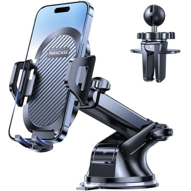 Miracase - Supports de téléphone pour votre voiture, support de téléphone de voiture multifonctionnel avec base à ventouse, support de téléphone universel mains libres pour voiture, support de