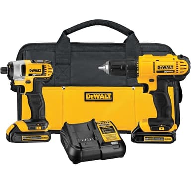 DEWALT Kit combiné de perceuse sans fil 20 V Max, 2 outils (DCK240C2), perceuse-visseuse jaune/noir