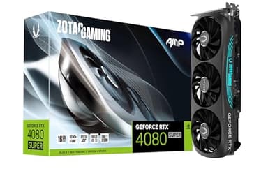 ZOTAC Gaming GeForce RTX 4080 Super AMP DLSS 3 16 Go GDDR6X 256 bits 23 Gbps PCIE 4.0 Carte graphique de jeu, IceStorm 2.0 Refroidissement avancé, éclairage Spectra RVB, ZT-D40820F-10P