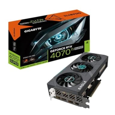 GIGABYTE GeForce RTX 4070 Ti Super Eagle OC 16G Carte graphique, 3 ventilateurs WINDFORCE, 16 Go 256 bits GDDR6X, GV-N407TSEAGLE OC-16GD Carte vidéo
