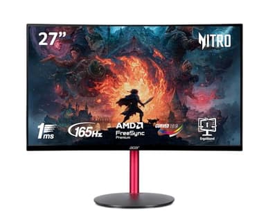 Acer Nitro ED270R MBMIIPHX Moniteur de jeu 27" pleine HD 1500R, écran d’ordinateur incurvé (1920 x 1080), 165 Hz, noir