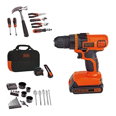 Black & Decker LDX120PK Trousse de projet avec Perceuse au lithium 20 V max*