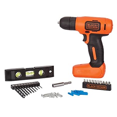 BLACK+DECKER Perceuse sans fil 8 V MAX* + 43 pièces Kit de projet de décoration d'intérieur (BDCD8HDPK)