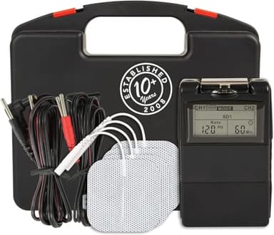 Machine TENS Twin Stim et stimulateur musculaire EMS - Unité TENS pour le soulagement de la douleur dorsale, soulagement de la douleur lombaire, douleur au cou, machine de stimulation
