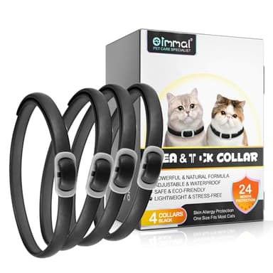 4 Pack de colliers réglables pour chats, pour chats de taille moyenne et grande, imperméables et hypoallergéniques, à utiliser à partir de 12 semaines