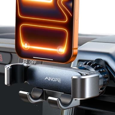 AINOPE – Support de téléphone de voiture 2022, mise à niveau de la gravité du support de téléphone portable de voiture avec le plus récent clip de verrouillage automatique pour grille d’aération de voiture compatible avec iPhone 13 Pro Max, Google, Samsung et tous les téléphones