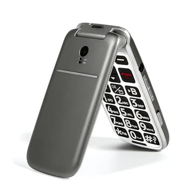 Téléphones à rabat 4G Volte déverrouillés pour personnes âgées, grands boutons pour personnes âgées et enfants avec rapport de temps, son clair, bouton SOS, USB-C pratique et station de charge, facile